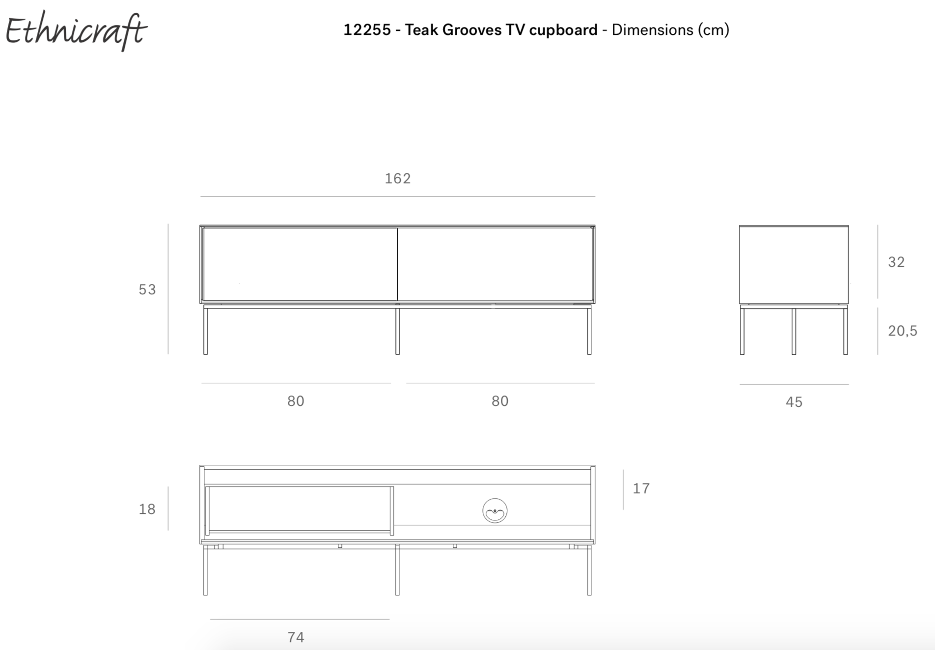 Ethnicraft TV-meubel Grooves