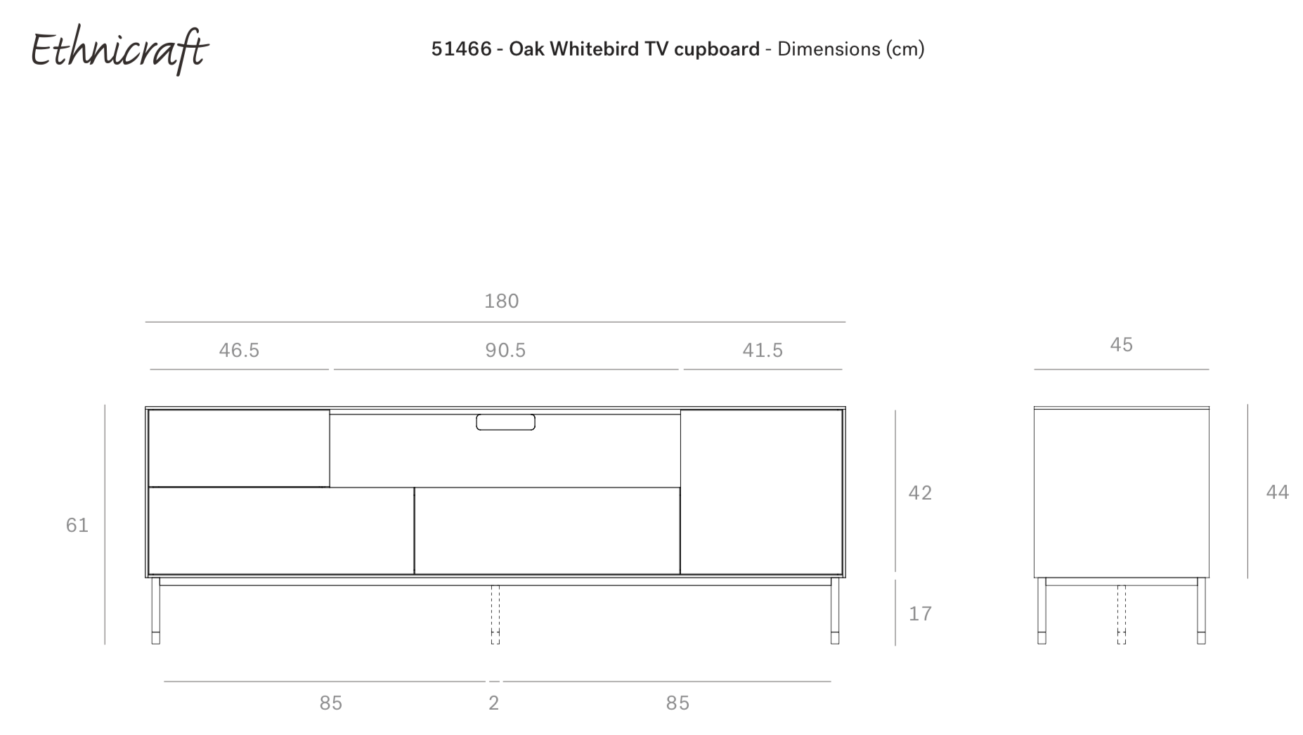Ethnicraft TV-meubel Whitebird