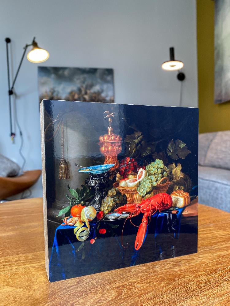 Foto op hout avonddiner kreeft