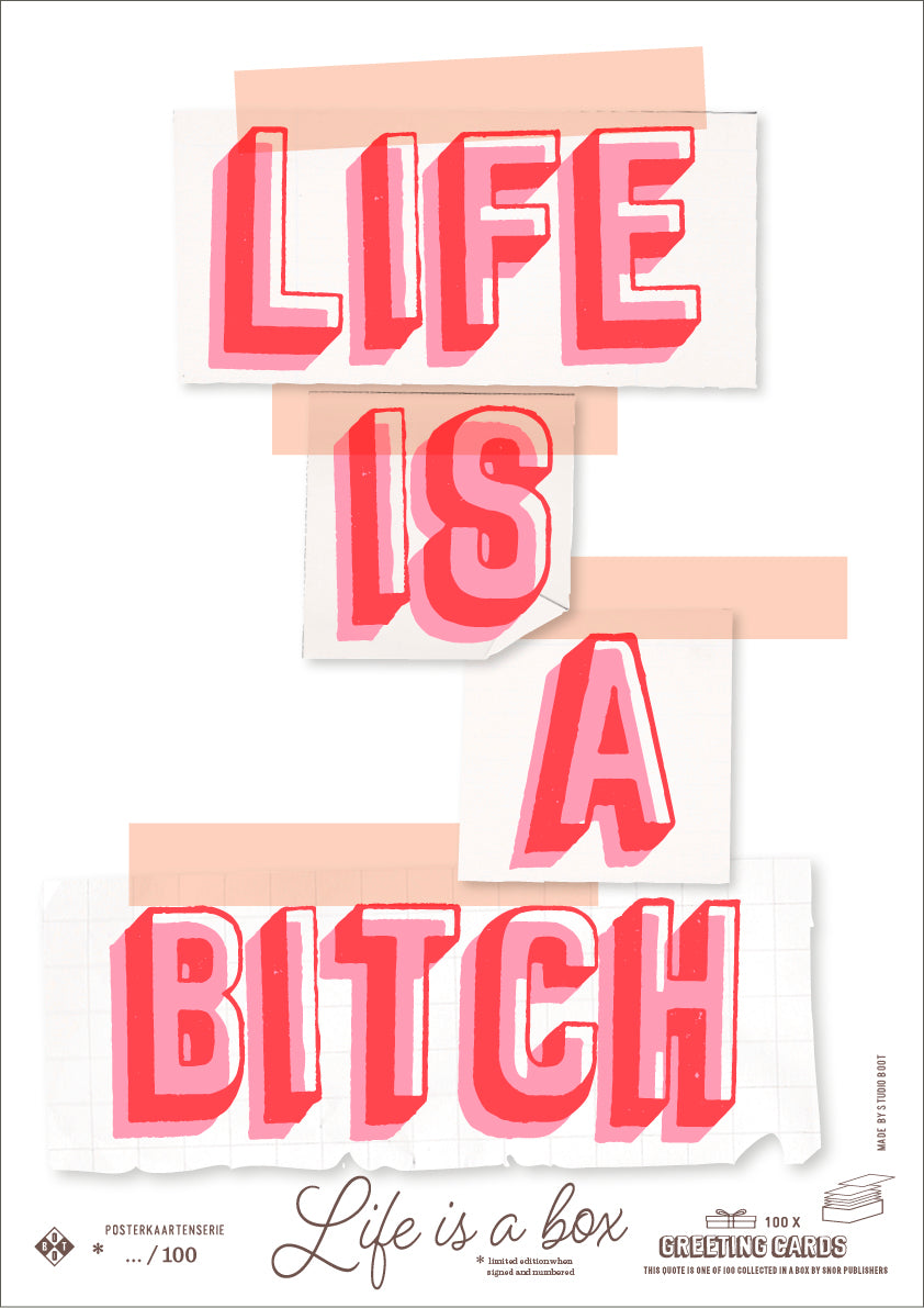 Studio Boot poster Life is a Bitch.