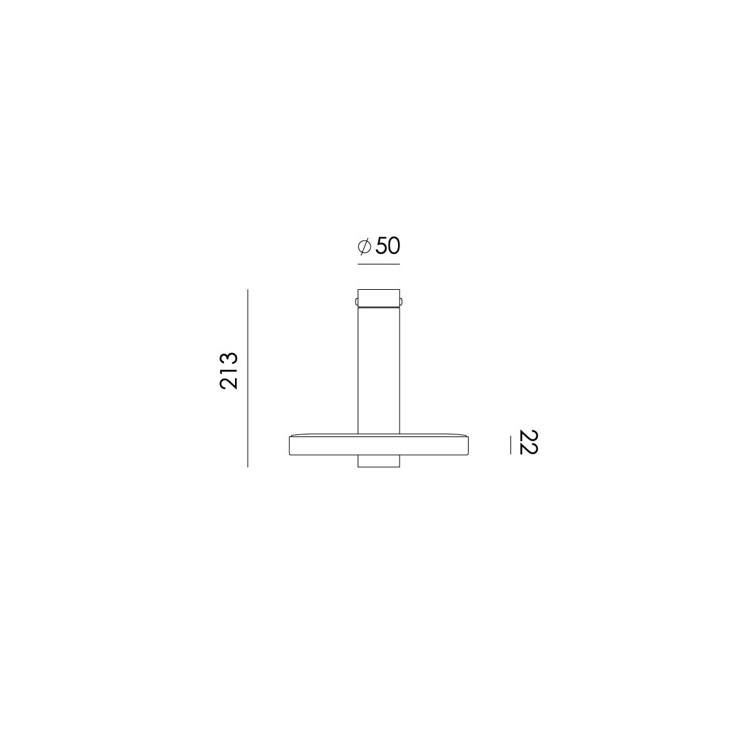 Overzicht van de maatvoering van de Tonone Beads Direct plafond- en wandlamp.