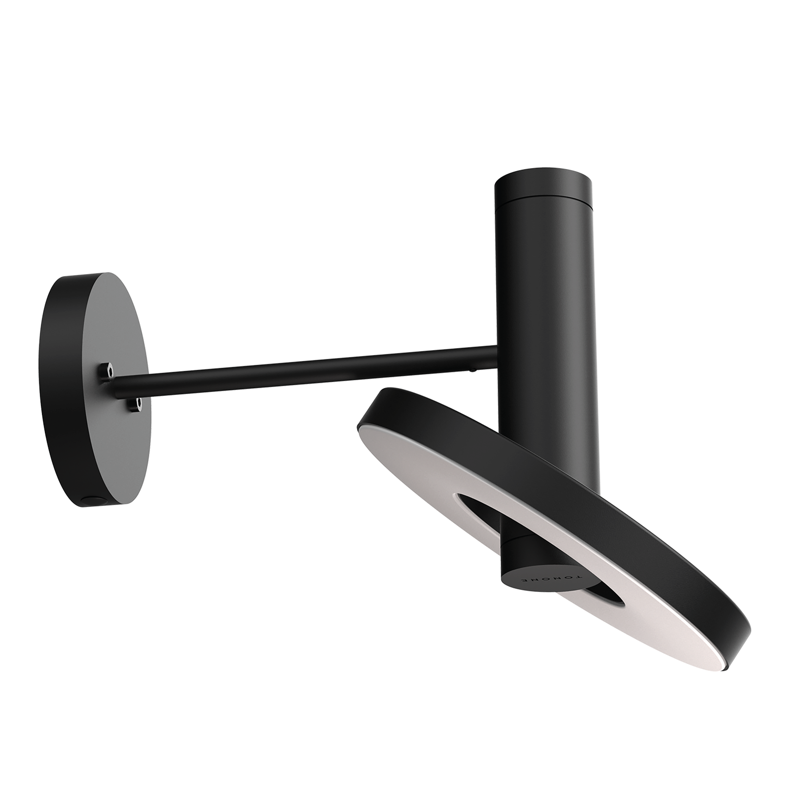 Foto van het verstellen van de Tonone Beads Wall 35 wandlamp downlight in de kleur smokey black.