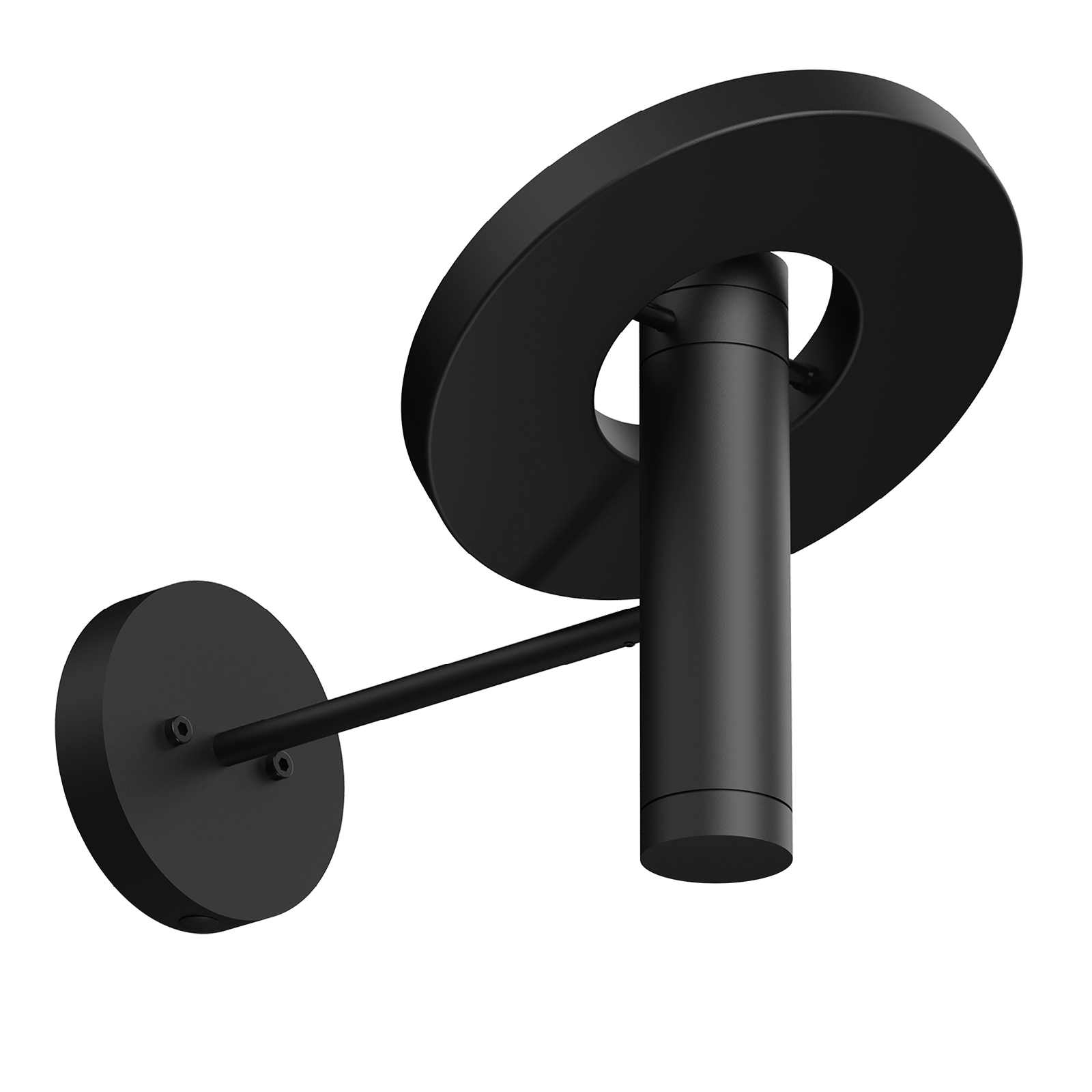 Foto van het verstellen van de Tonone Beads Wall 35 wandlamp uplight in de kleur smokey black.