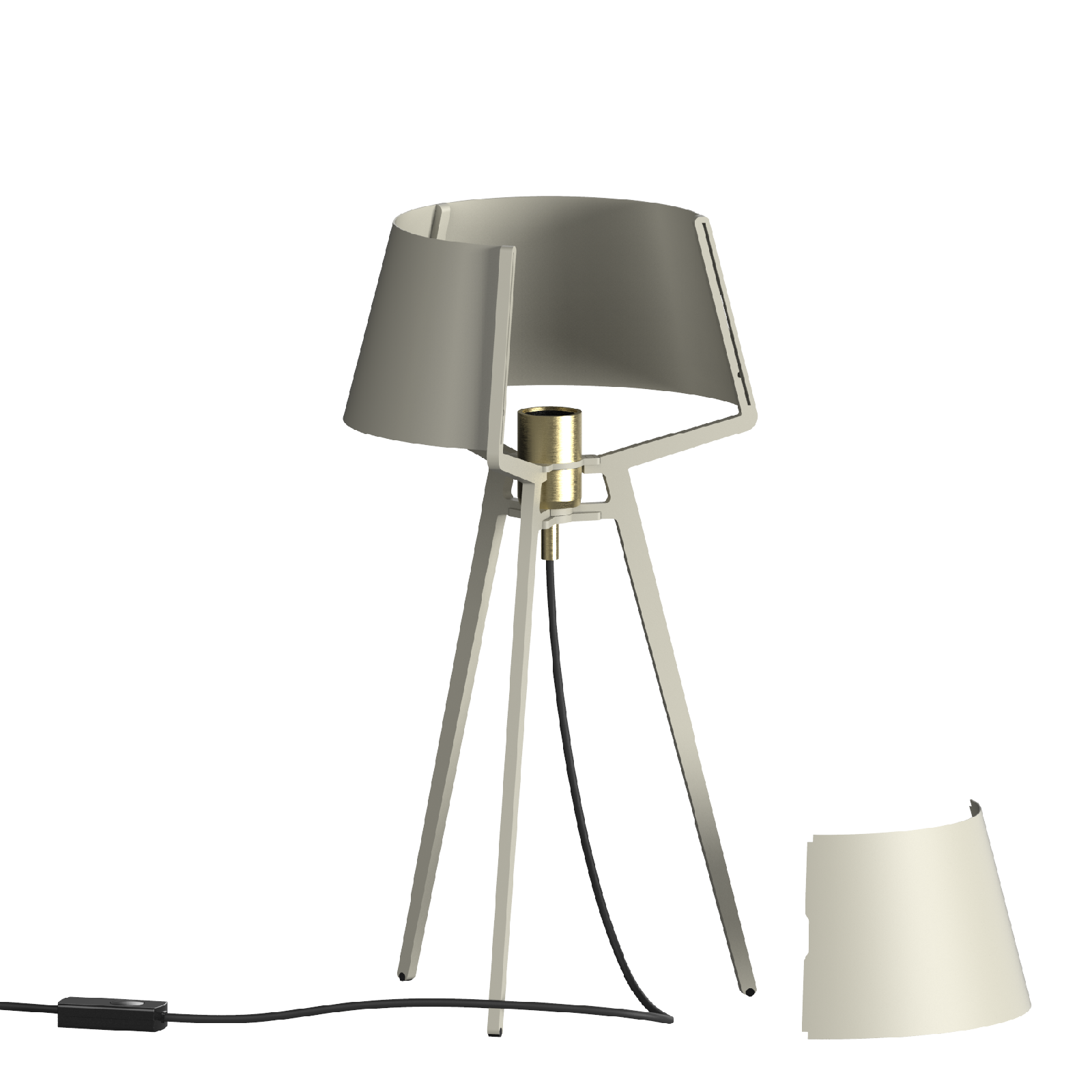 Tonone Bella Table tafellamp in de kleur Ash Grey binnenkant.