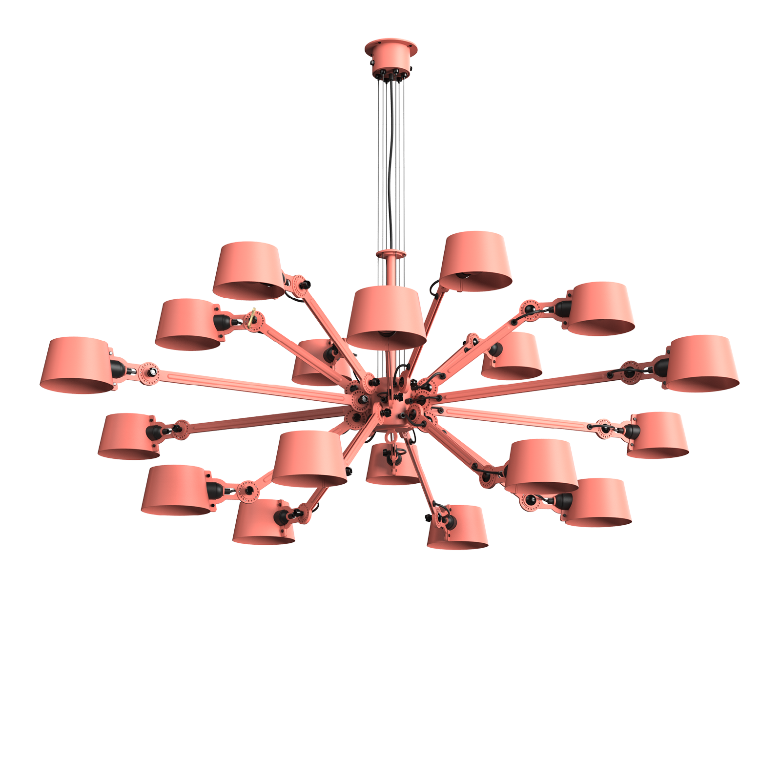 Tonone Bolt Chandelier 18 arm hanglamp in de kleur daybreak rose.