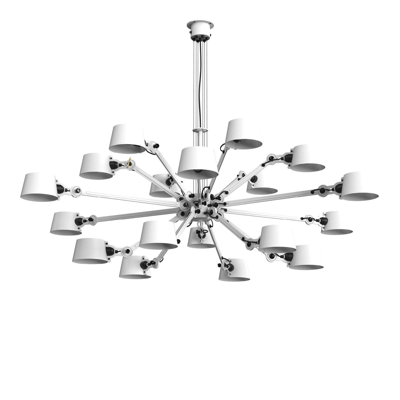 Tonone Bolt Chandelier 18 arm hanglamp in de kleur pure white.