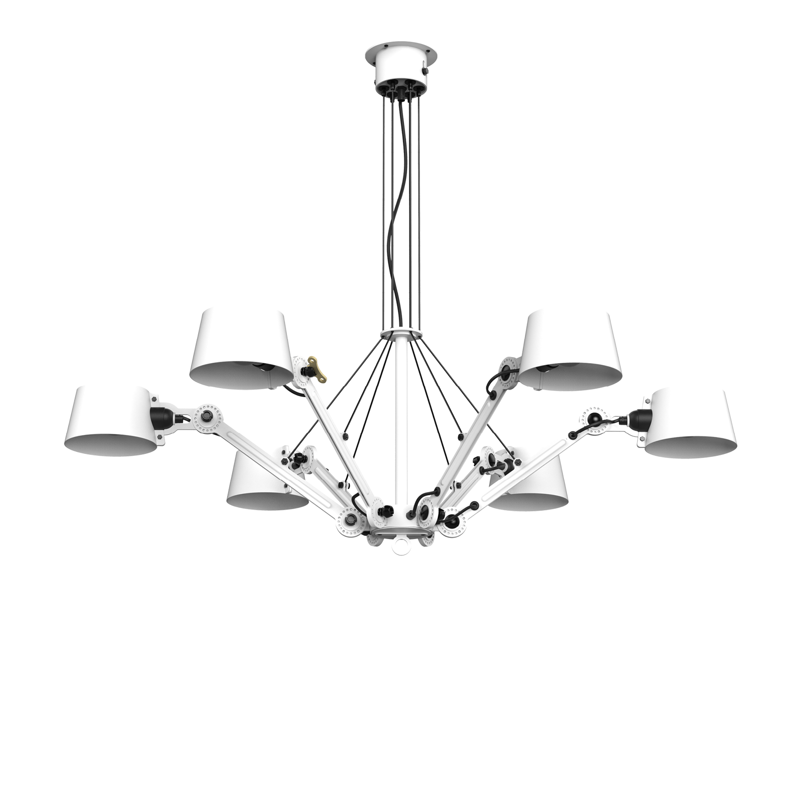 Tonone Bolt Chandelier 6 arm hanglamp in de kleur pure white.