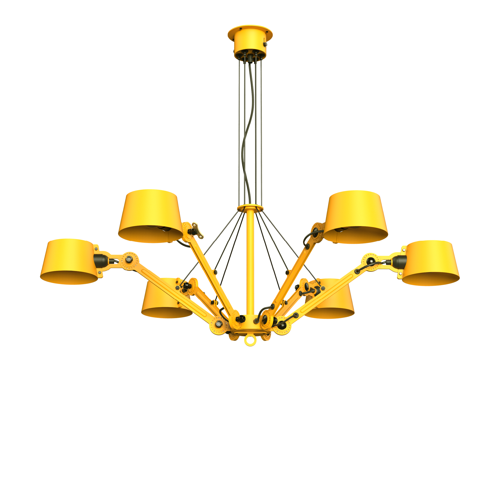 Tonone Bolt Chandelier 6 arm hanglamp in de kleur sunny yellow.
