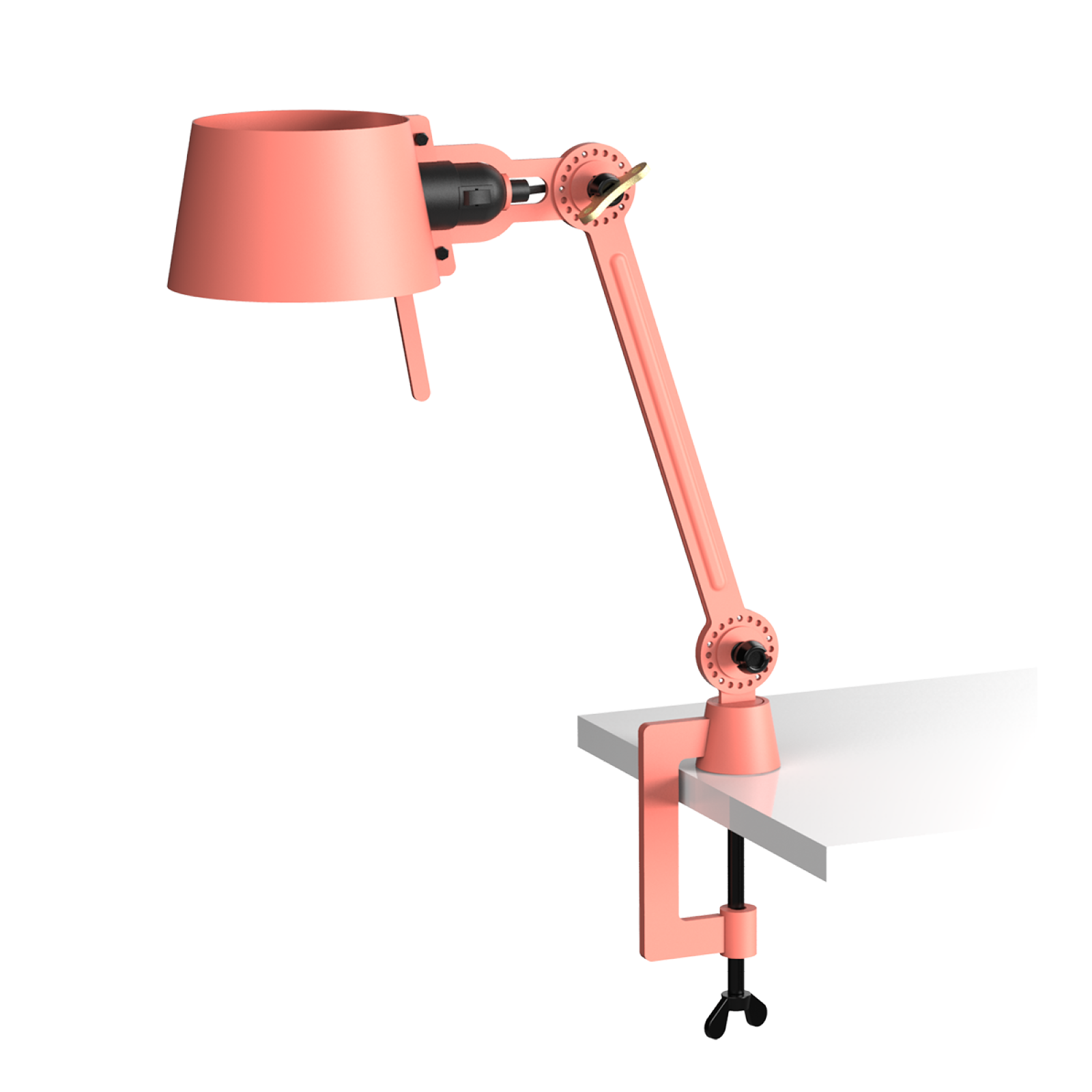Tonone Bolt Desk 1 arm clamp small bureaulamp in de kleur daybreak rose.