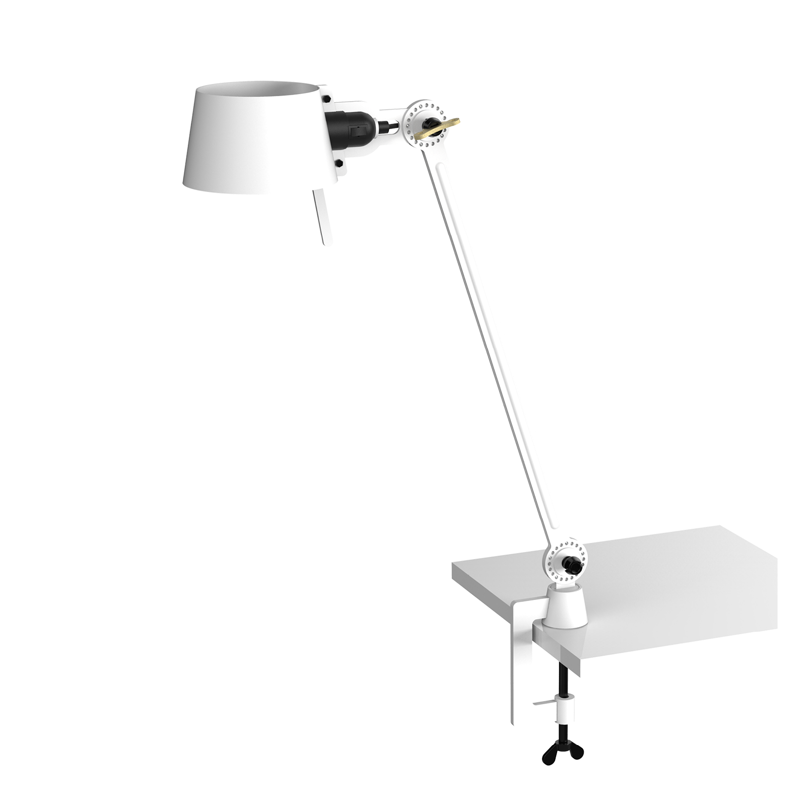 Tonone Bolt Desk 1 arm clamp bureaulamp in de kleur pure white.