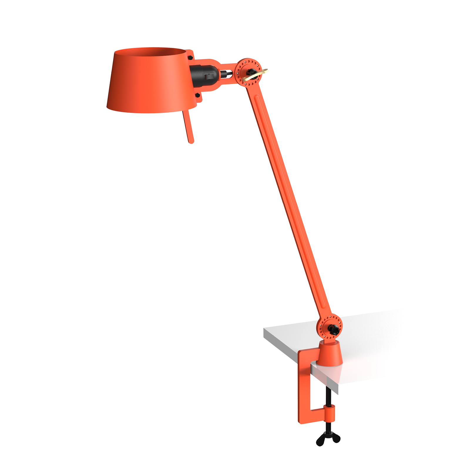 Tonone Bolt Desk 1 arm clamp bureaulamp in de kleur striking orange.
