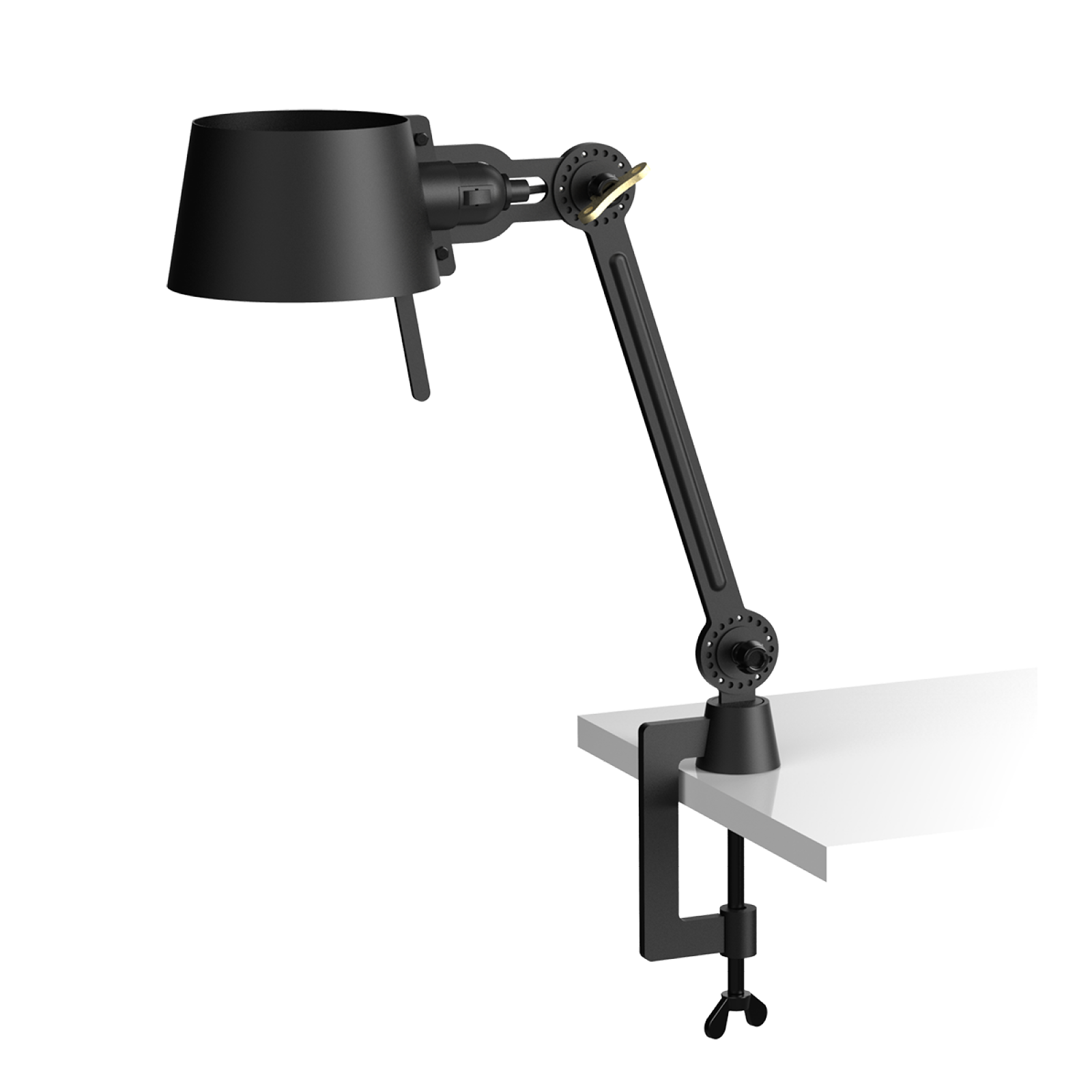 Tonone Bolt Desk 1 arm clamp small bureaulamp in de kleur smokey black.