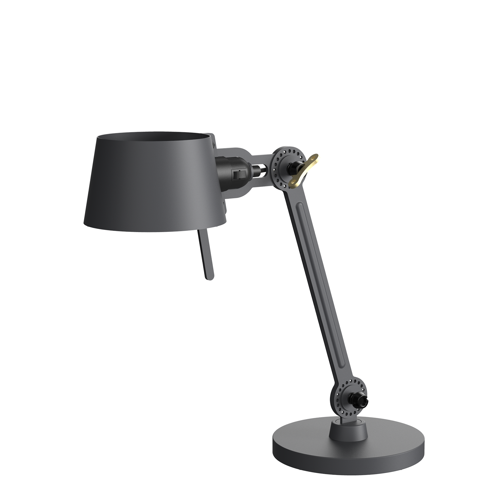 Tonone Bolt Desk 1 arm foot small bureaulamp in de kleur midnight grey.