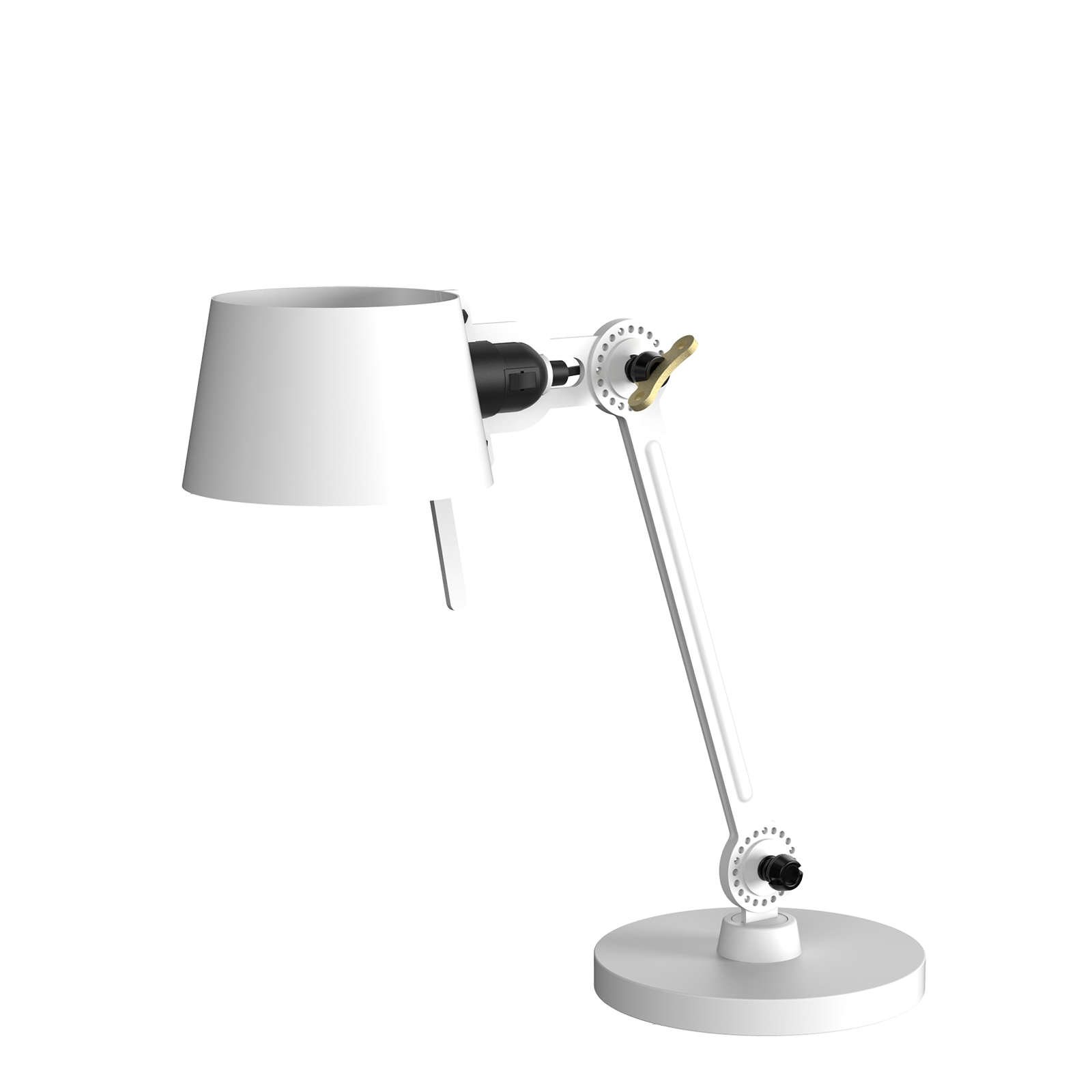 Tonone Bolt Desk 1 arm foot small bureaulamp in de kleur pure white.