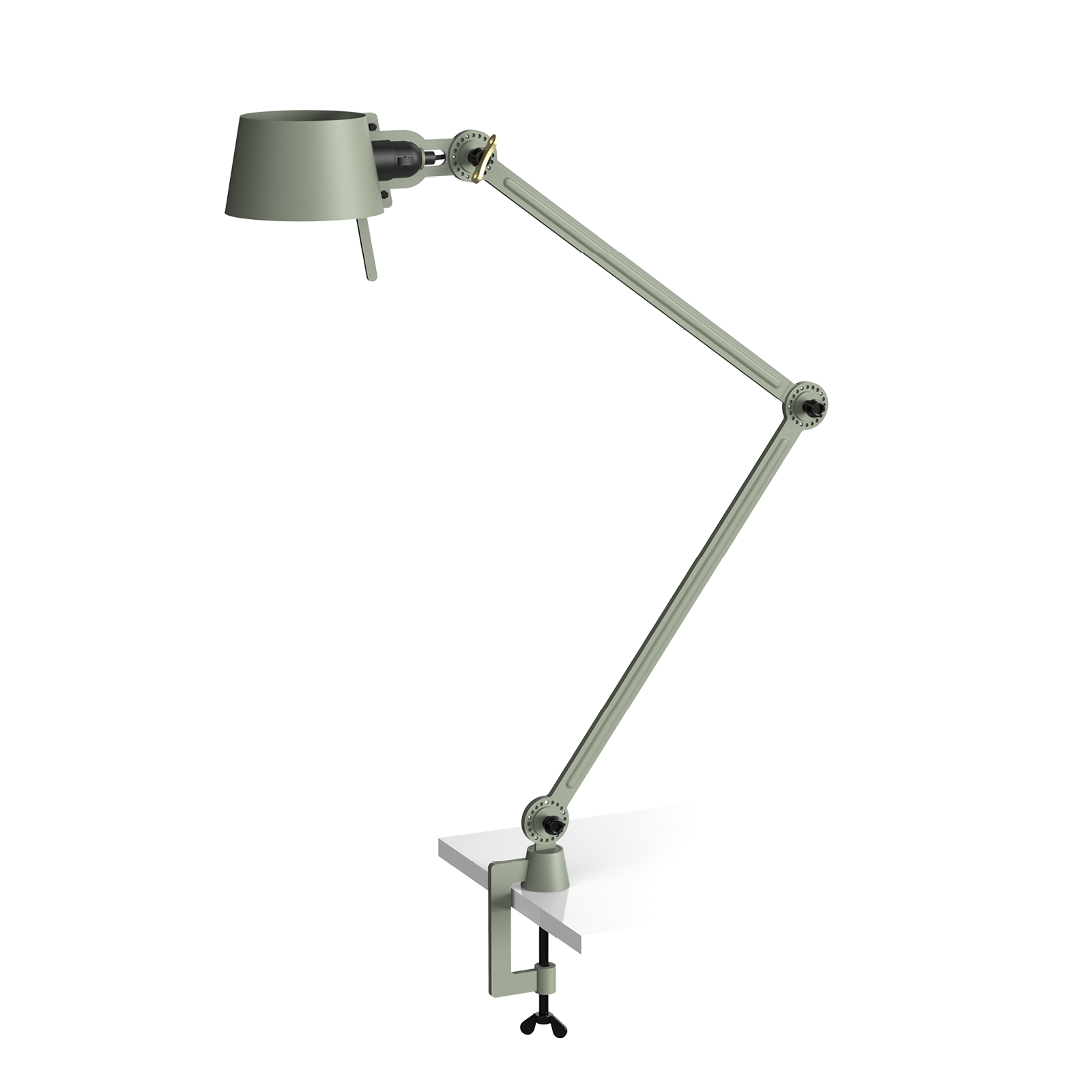 Tonone Bolt Desk 2 arm clamp bureaulamp in de kleur flux green.