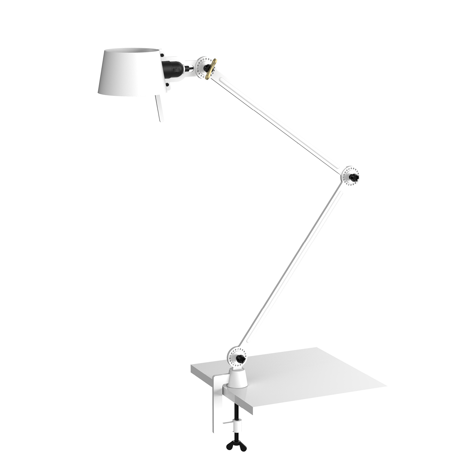 Tonone Bolt Desk 2 arm clamp bureaulamp in de kleur pure white.