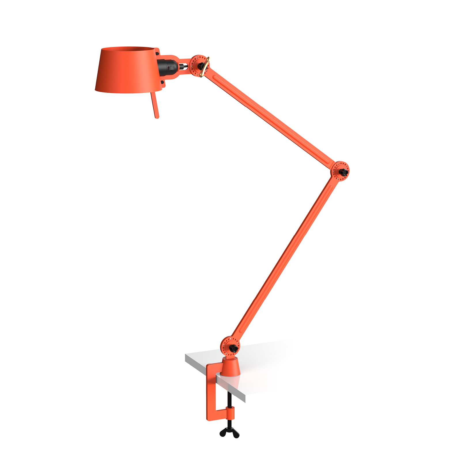 Tonone Bolt Desk 2 arm clamp bureaulamp in de kleur striking orange.