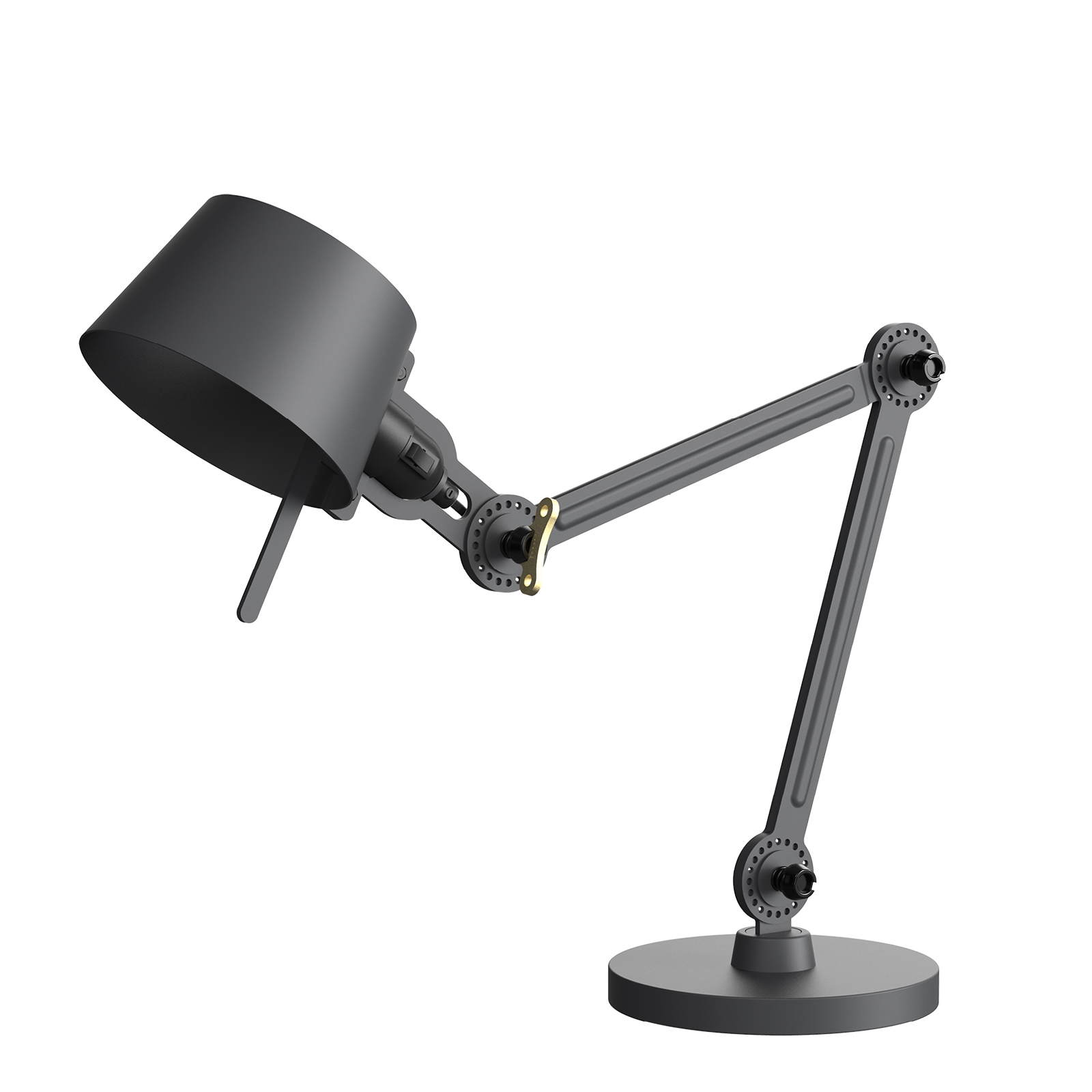 Tonone Bolt Desk 2 arm foot small bureaulamp in de kleur midnight grey.