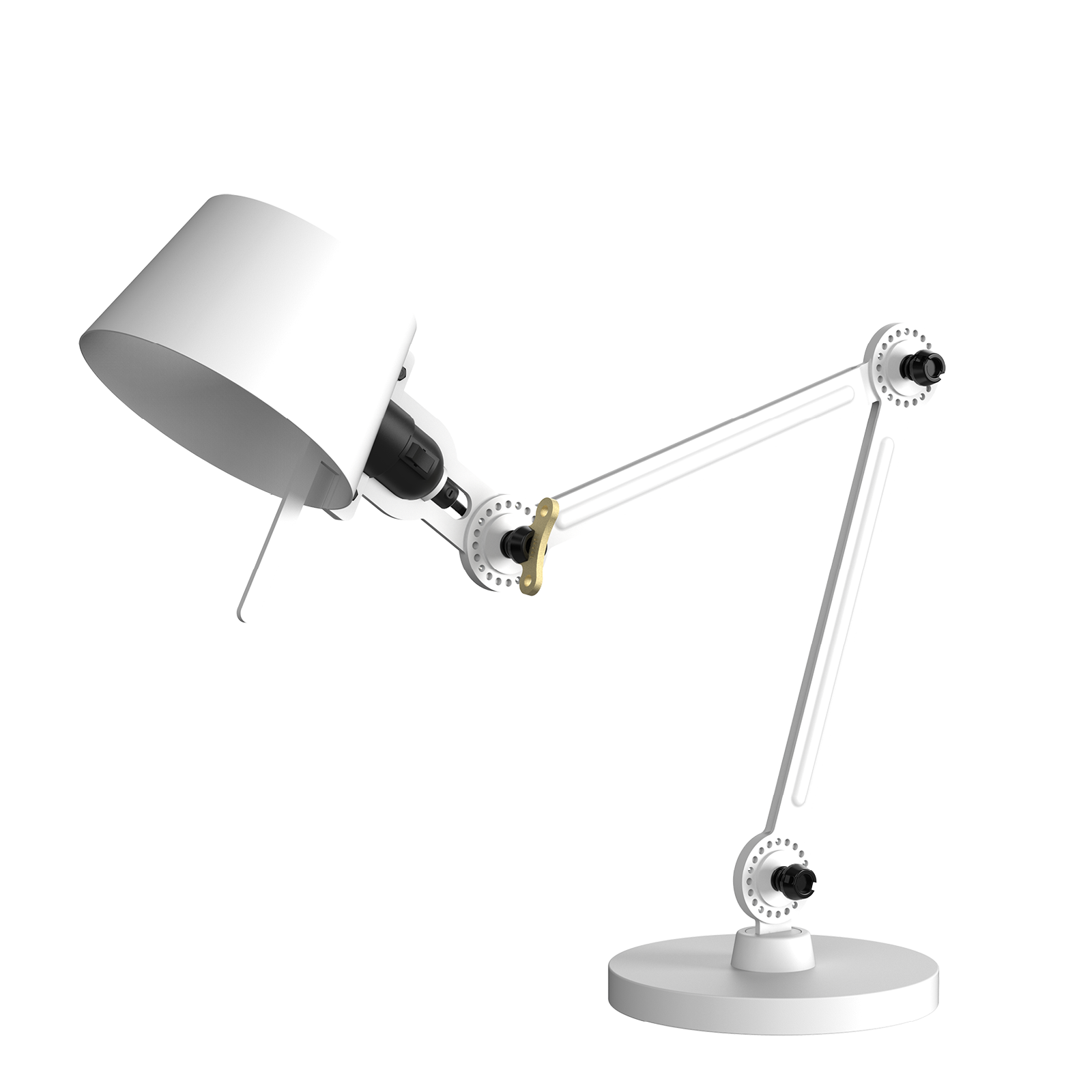 Tonone Bolt Desk 2 arm foot small bureaulamp in de kleur pure white.
