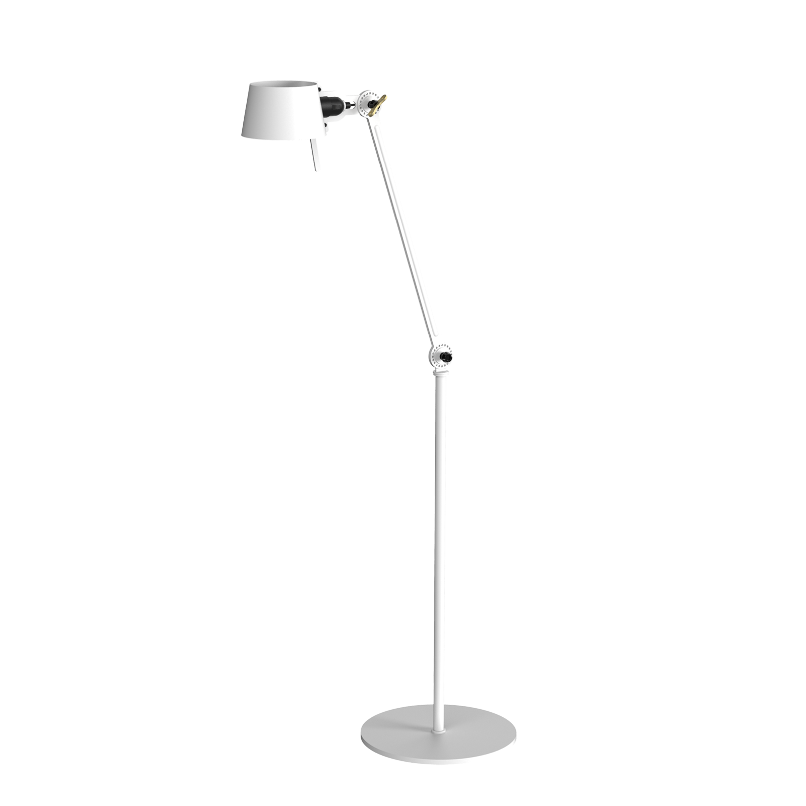 Tonone Bolt Floor 1 arm vloerlamp in de kleur pure white.