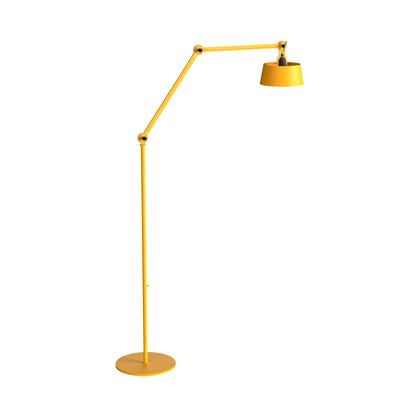 Tonone Bolt Floor Long 2 arm vloerlamp in de kleur sunny yellow.