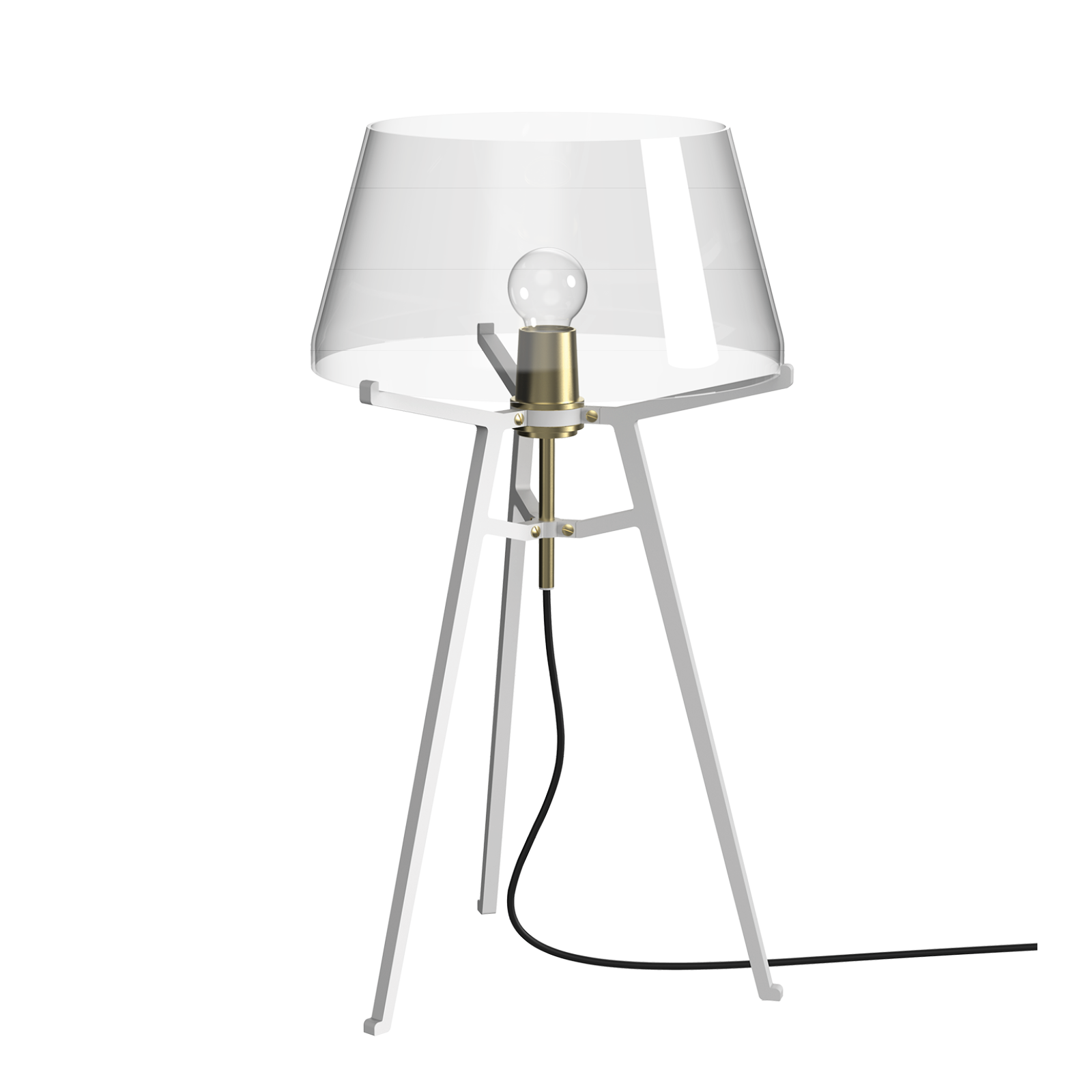 Tonone Ella tafellamp met onderstel in de kleur pure white en kap in de kleur neutral grey.