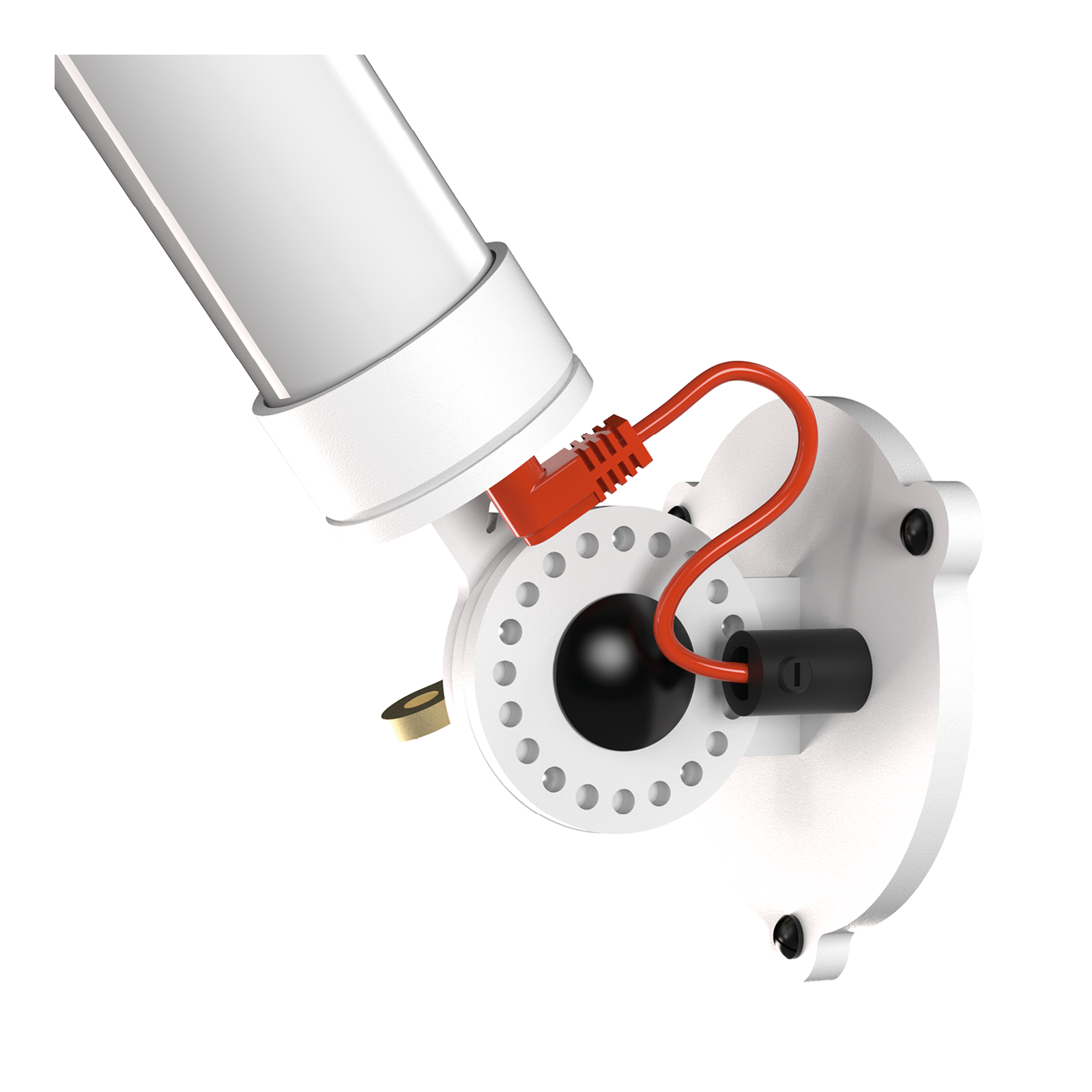 Close-up van de Tonone Mr. Tubes LED Wall wandlamp - losse driver in de kleur pure white.