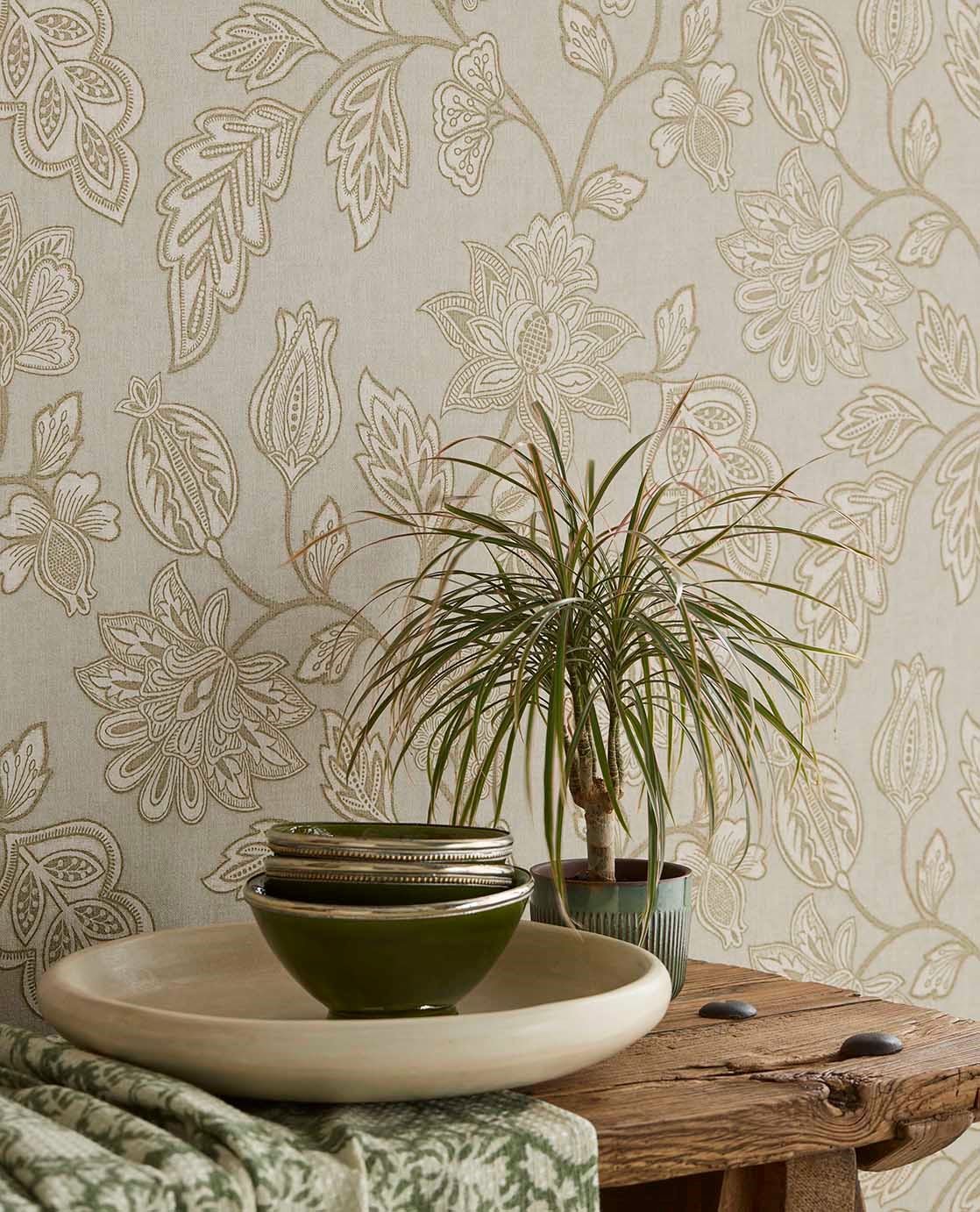 Eijffinger behang Amber Tribal Leaves - Kavel 84