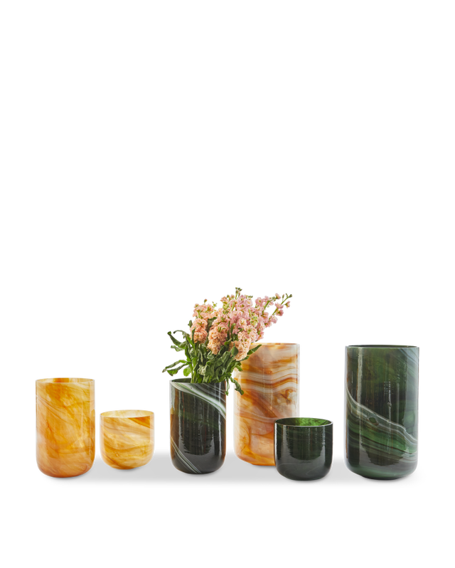 Pols Potten Gemarmerde Glazen vaas S