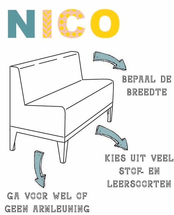 Eettafelbankje Nico