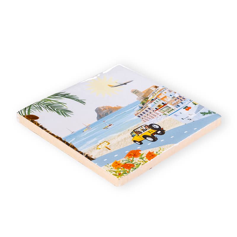 Zijaanzicht van het StoryTiles tegeltje Idyllisch Ibiza.
