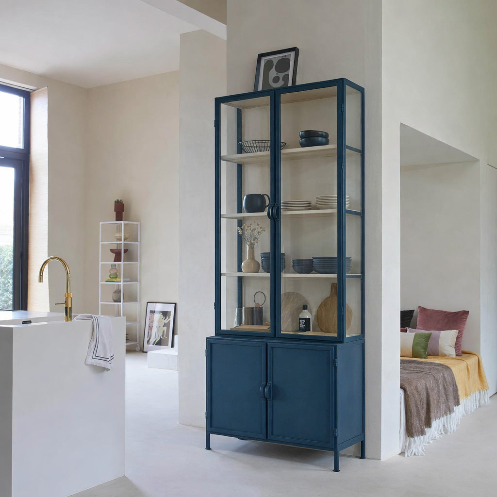 Meubella - Kledingkast Bodhi - Beige - 200 cm - Met spiegel | Leen Bakker Meubella - Kledingkast Bodhi - Beige - 200 cm - Met spiegel | Leen Bakker