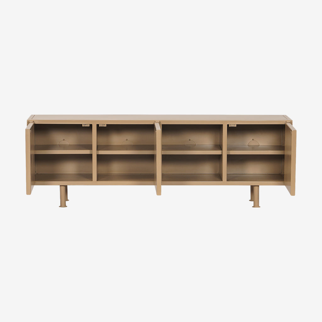 New Routz tv-dressoir Calgary in de kleur cappuccino, met open deuren