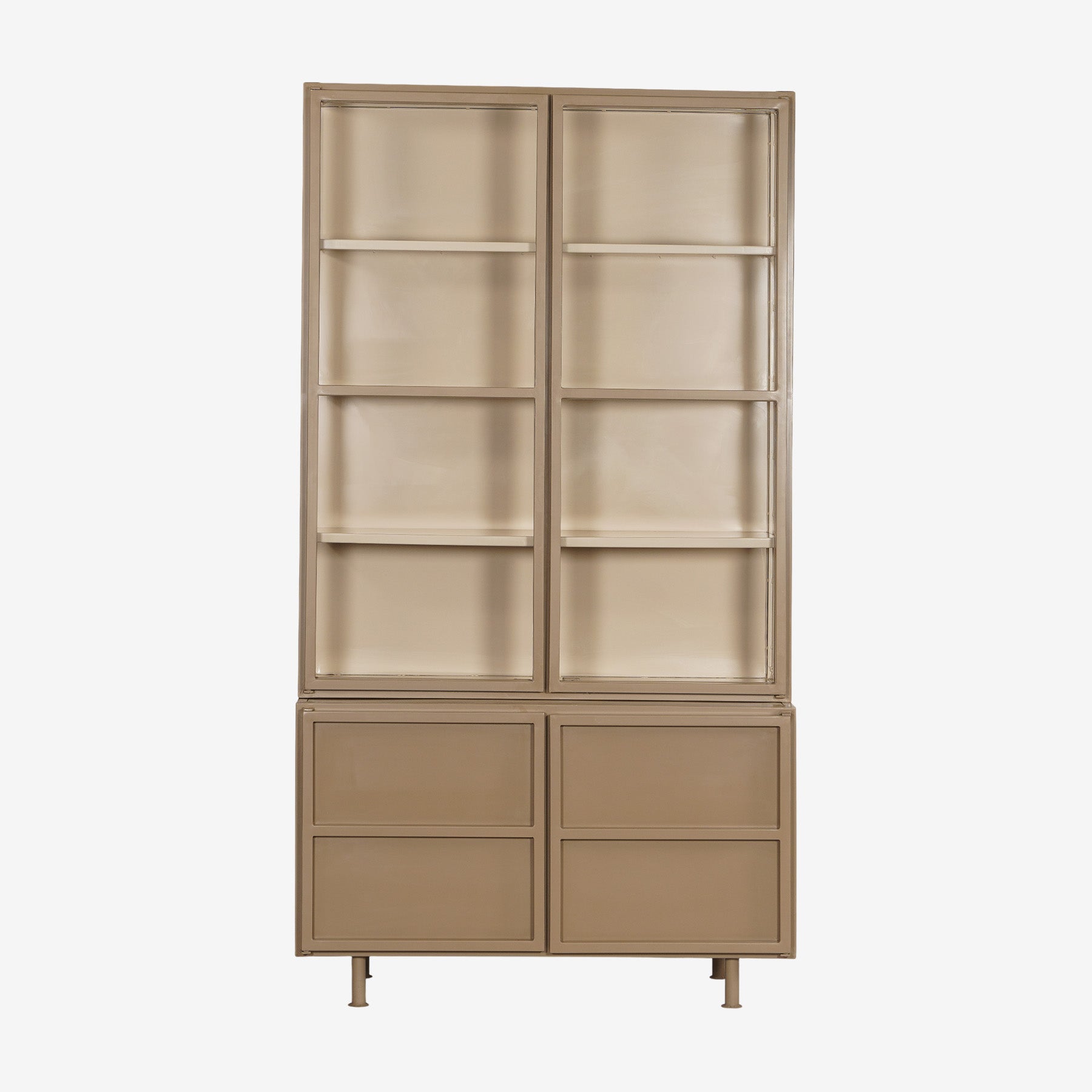 New Routz vitrinekast Langley in de kleur cappuccino, vooraanzicht