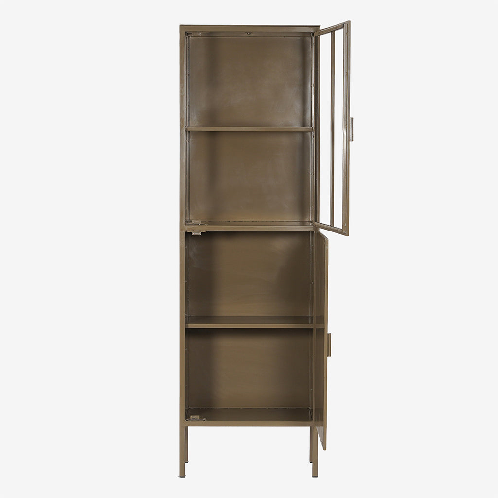 New Routz vitrinekast Tulsa in de kleur brons, met open deuren