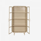New Routz vitrinekast Casey in de kleur zand, met open deuren