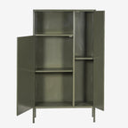 New Routz wandkast Springfield in de kleur olijfgroen, met open deuren