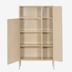 New Routz wandkast Springfield in de kleur zand, met open deuren