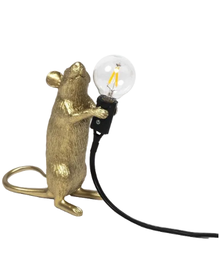 Seletti mouselamp staand goud