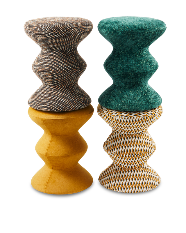 Pols Potten Greenish Soft Zig Zag stool