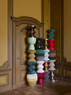 Pols Potten Greenish Soft Zig Zag stool