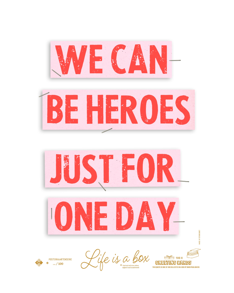 Studio Boot poster We Can Be Heroes, Just for One Day