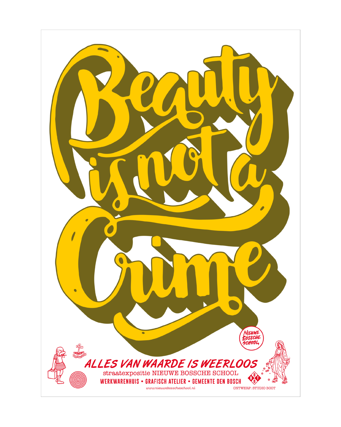 Poster Beauty is not a Crime yellow