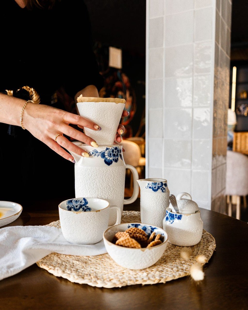 Heinen Delfts Blauw Blauw Bloesem koffiepot - Kavel 84