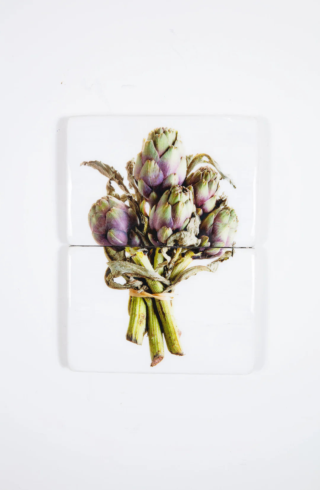 StigerWoods wooden tile Bunch of Purple Artichokes