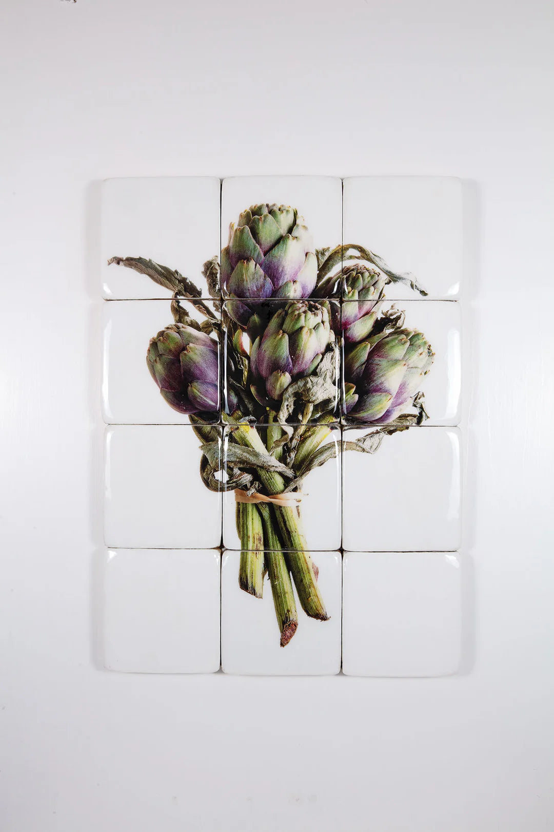 StigerWoods wooden tile Bunch of Purple Artichokes