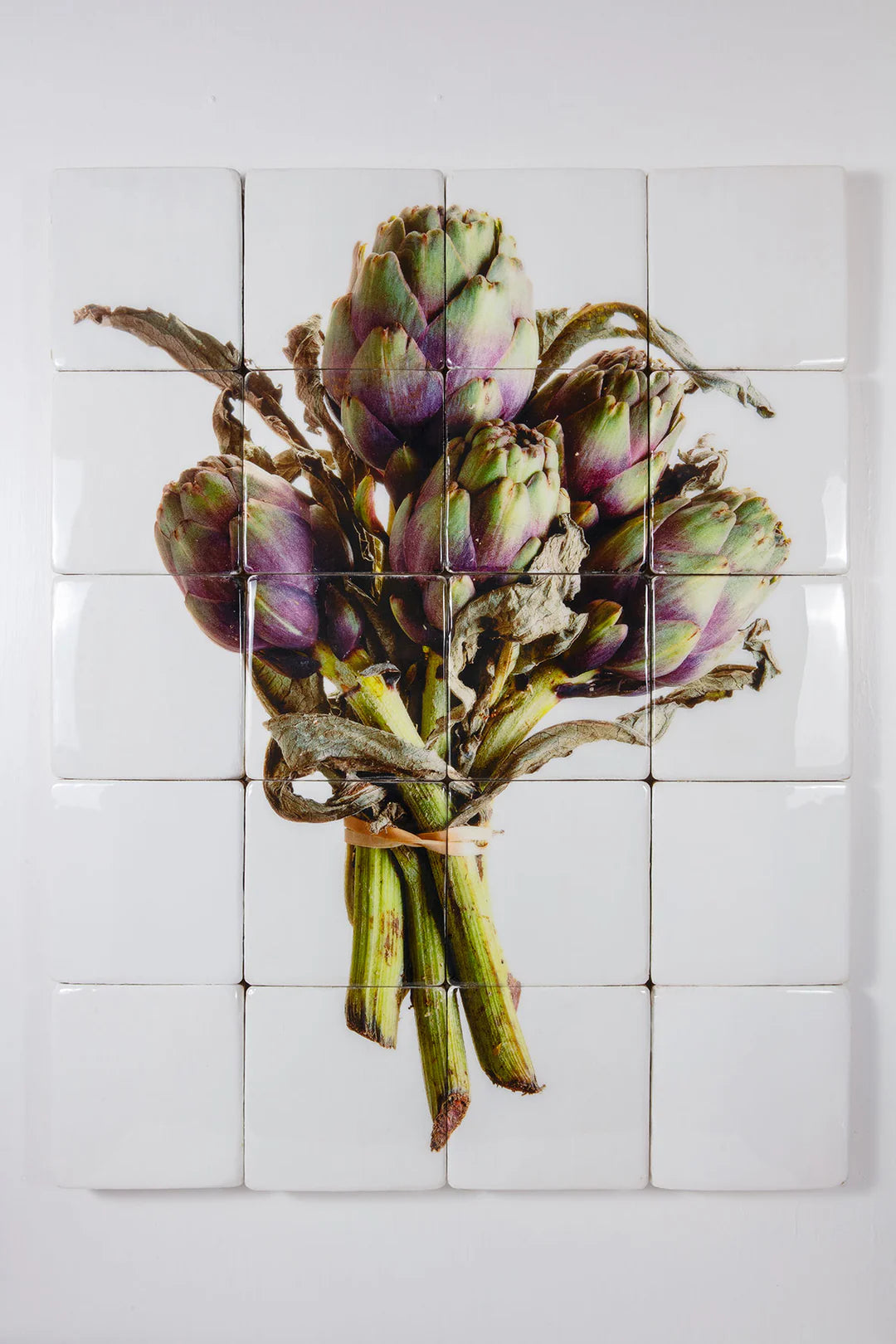 StigerWoods wooden tile Bunch of Purple Artichokes