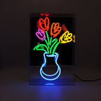 Glazen Neon Sign Vase of Tulips - Kavel 84