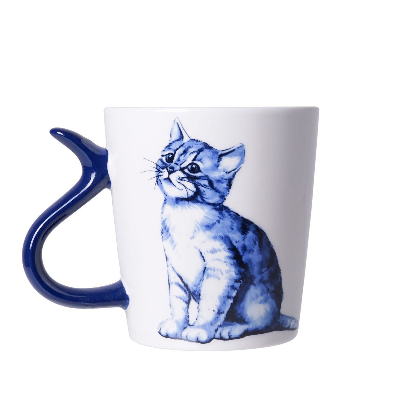 Heinen Delfts Blauw Mok Kattenstaart - Vriendelijk - Kavel 84