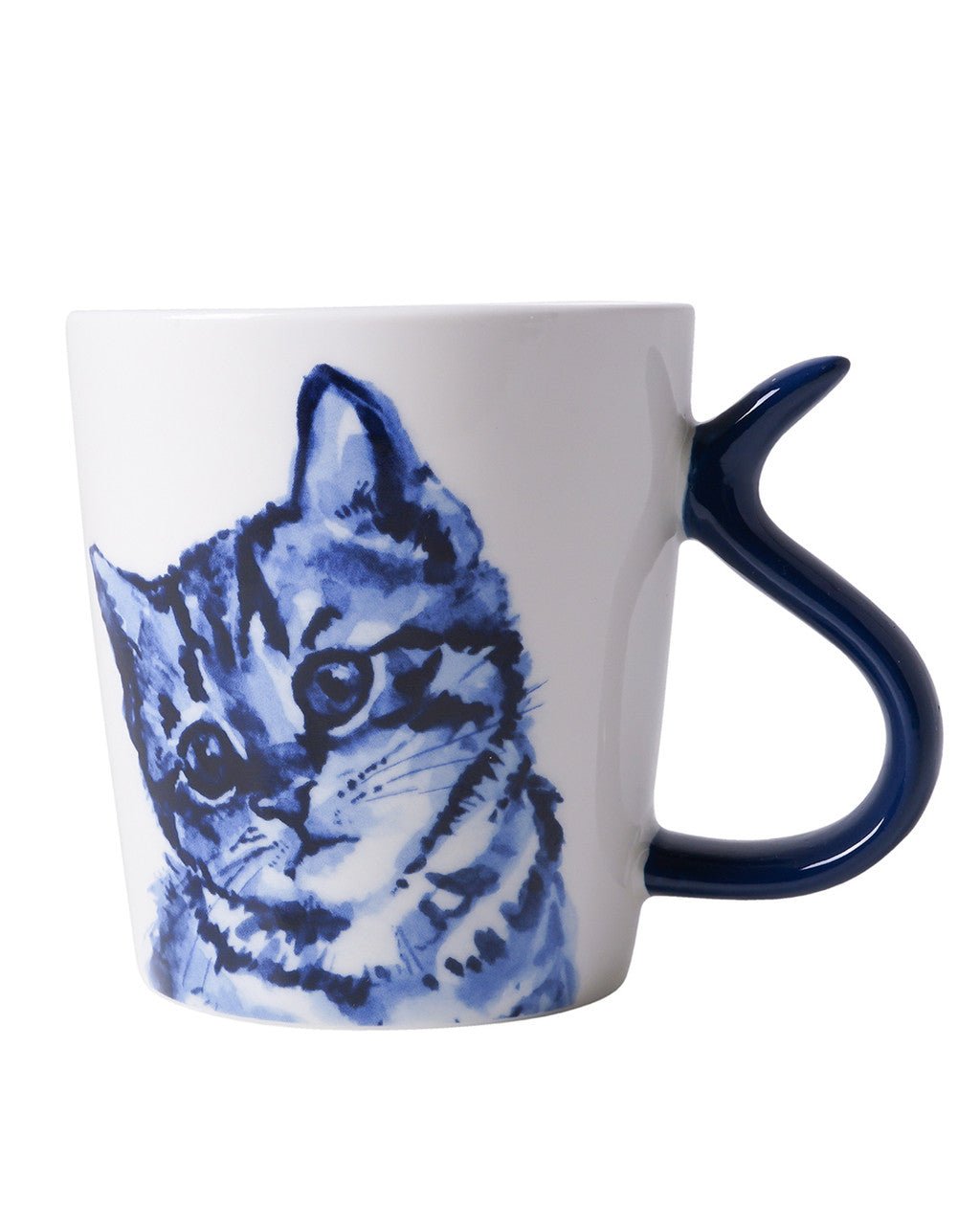 Heinen Delfts Blauw Mok Kattenstaart - Vriendelijk - Kavel 84
